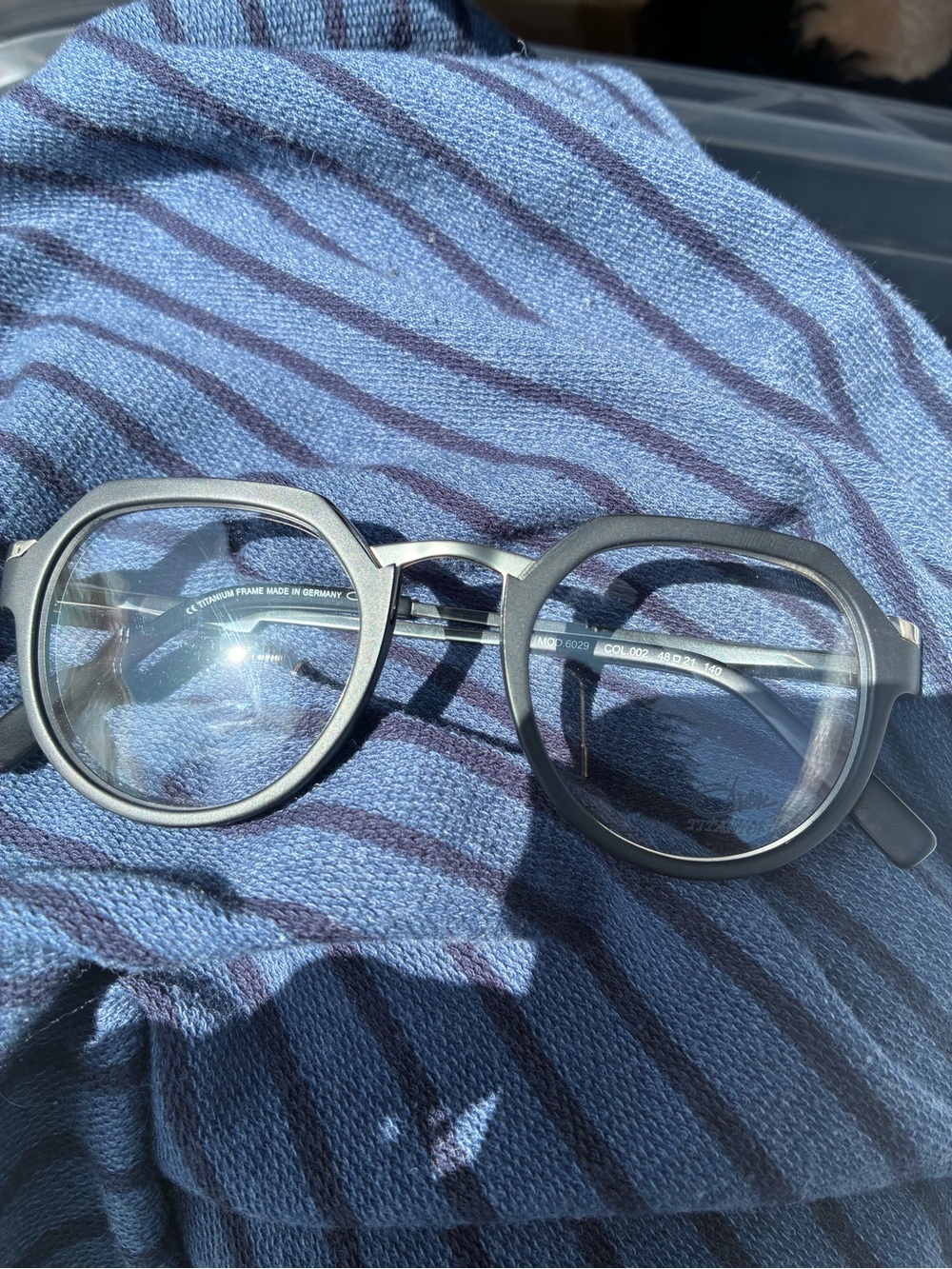 CAZAL TITANIUM Round Matte Black Eyeglasses